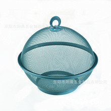 加工定制制铁喷塑水果篮套装水果篮家用彩色防蚊虫金属网篮