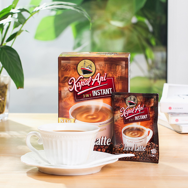 印尼進口火船拿鐵咖啡白咖啡三合壹沖調飲品200g袋裝咖啡壹件代發