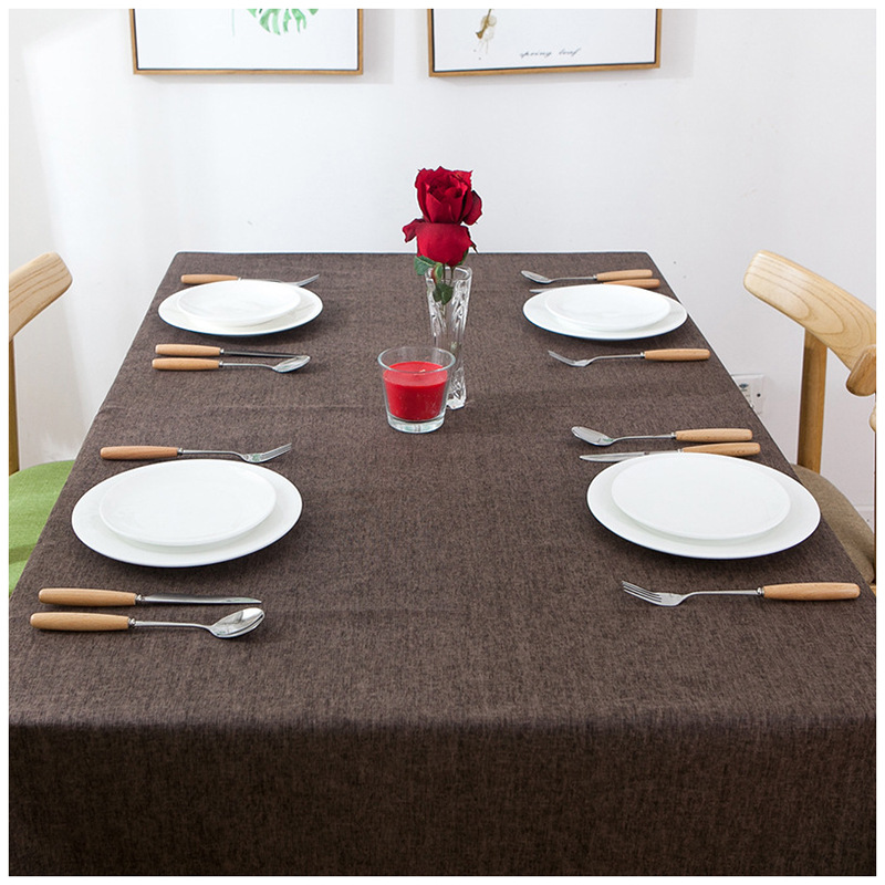 Modern Minimalist Waterproof Linen Solid Color Rectangular Tablecloth For Home Hotel, Plain-colored Coffee Table And_voghion.com
