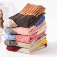 Colorful wool socks winter ultra-warm casual multicolored woolen women's socks thick woolen socks for women wholesale