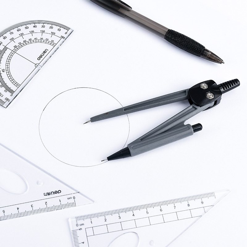 Deli 9591 brújulas traje de dibujo de estudiante BRÚJULAS DE 8 piezas traje de regla traje de examen brújulas de Deli