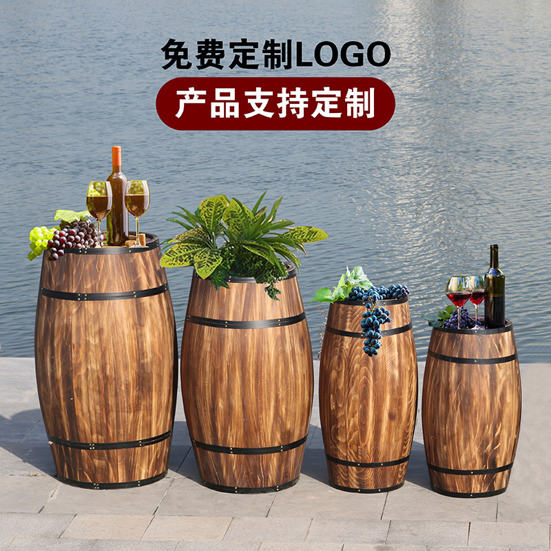 Oak Barrel Decorative Props Ornaments Oak Wine Barrel Wooden Wine Barrel Beer Barrel Bar