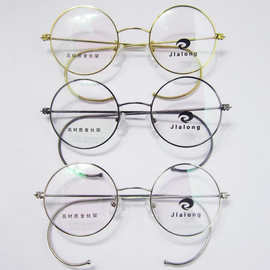 复古圆框金丝勾腿近视光学眼镜架眼镜框哈利波特 乔布斯约翰列侬