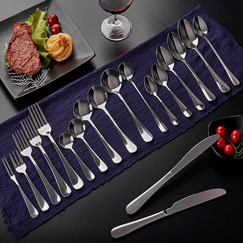 Thickened refined western restaurant stainless steel steak knife, fork and spoon set hotel coffee spoon fork stainless steel tableware