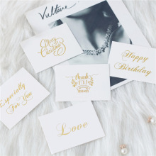 烫金祝福小贺卡圣诞节新年鲜花留言卡感谢礼品小卡片创意贺卡