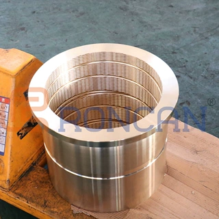 SAE660锡青铜C93200工程机械耐磨铜套渔网纹油槽加工定制耐磨升级