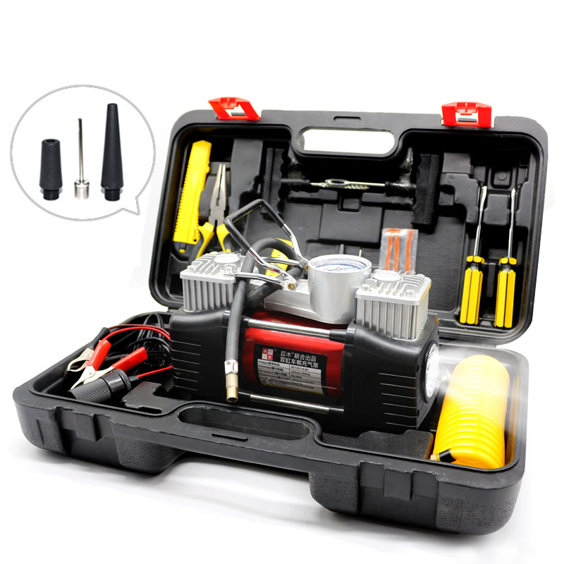 Hava nasosu – Diàndòngchē Inflator - double-cylinder-mechanical-with-light-full-toolbox-style