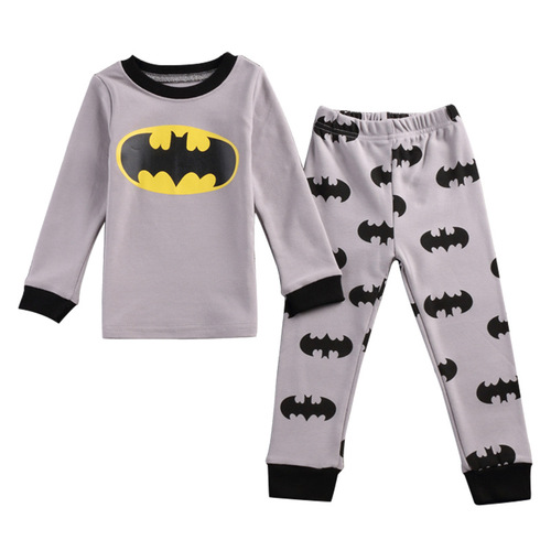 Children's Plain Color Set of Underwear and Pajamas for Spring and Autumn, Cotton, Unisex, Fall Sweaters and Pajama Sets, Wholesale