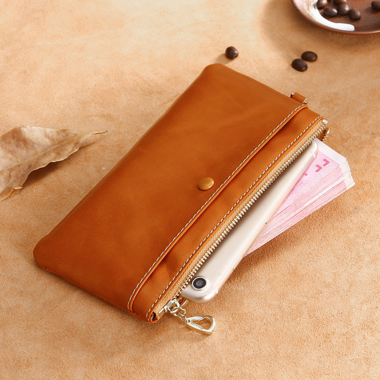 Popular European and American 2021 New Trendyy Women's Clutch Bag Fashion Mobile Phone Bag Genuine Leather Coin Purse Cowhide Wrist Bag