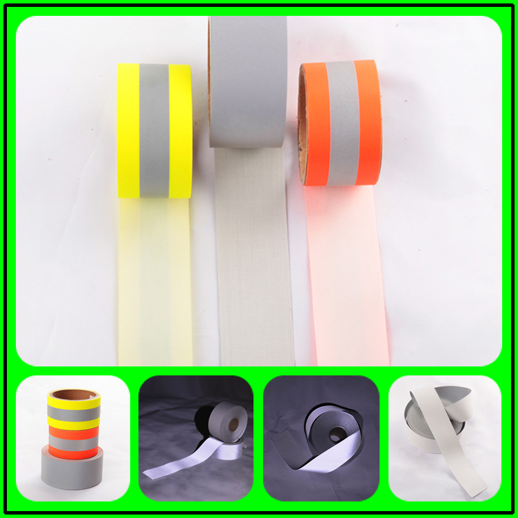 纯棉亮银阻燃反光布防火反光带消防工装反光条荧光黄阻燃警示带