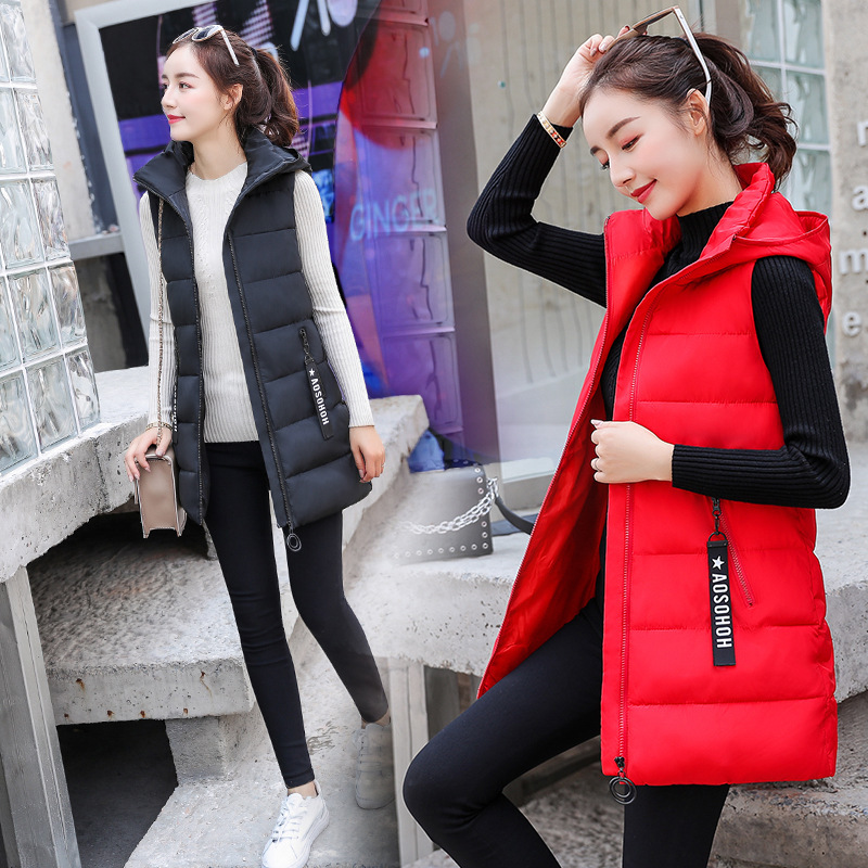 Down Cotton Hooded Mid-Length Cotton Clothing Winter Clothing Women's Cotton Vest Women's Jacket Large Size Bread Warm Vest in Stock Down Cotton Hooded Mid-Length Cotton Clothing Winter Clothing Women's Cotton Vest Women's Jacket Large Size Bread Warm Vest in Stock