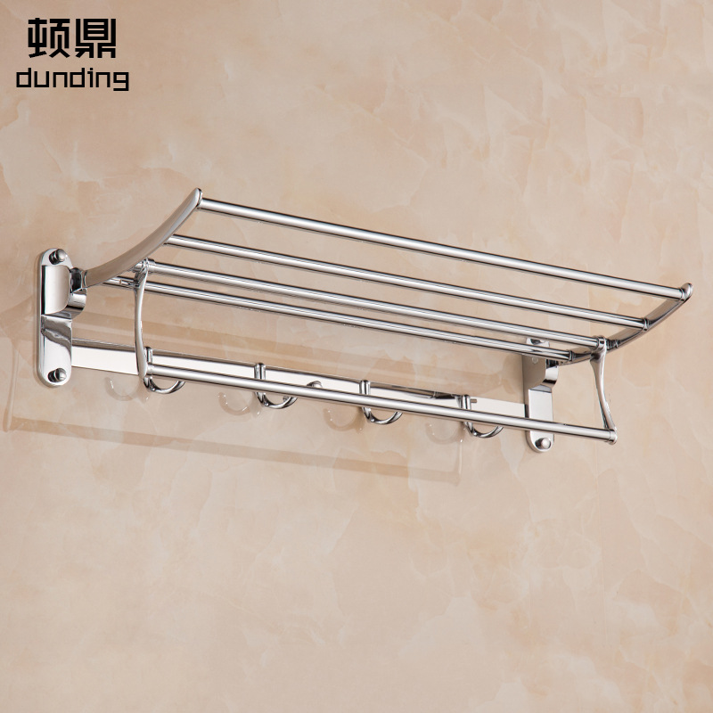 Dunding 8505 Acero inoxidable plegable toalla rack baño Baño colgante almacenamiento rack entrega de una sola pieza