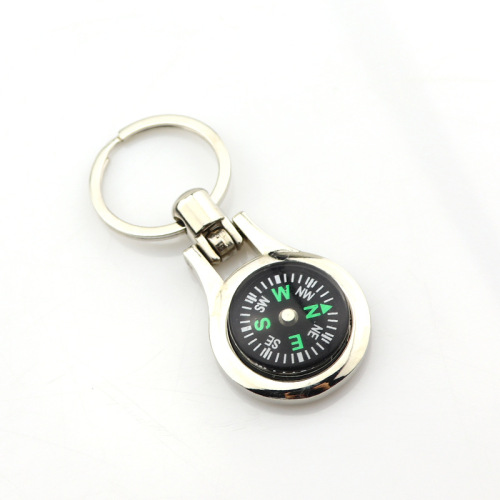 Car gift compass keychain advertising campaign small gift metal keychain bottle opener customization