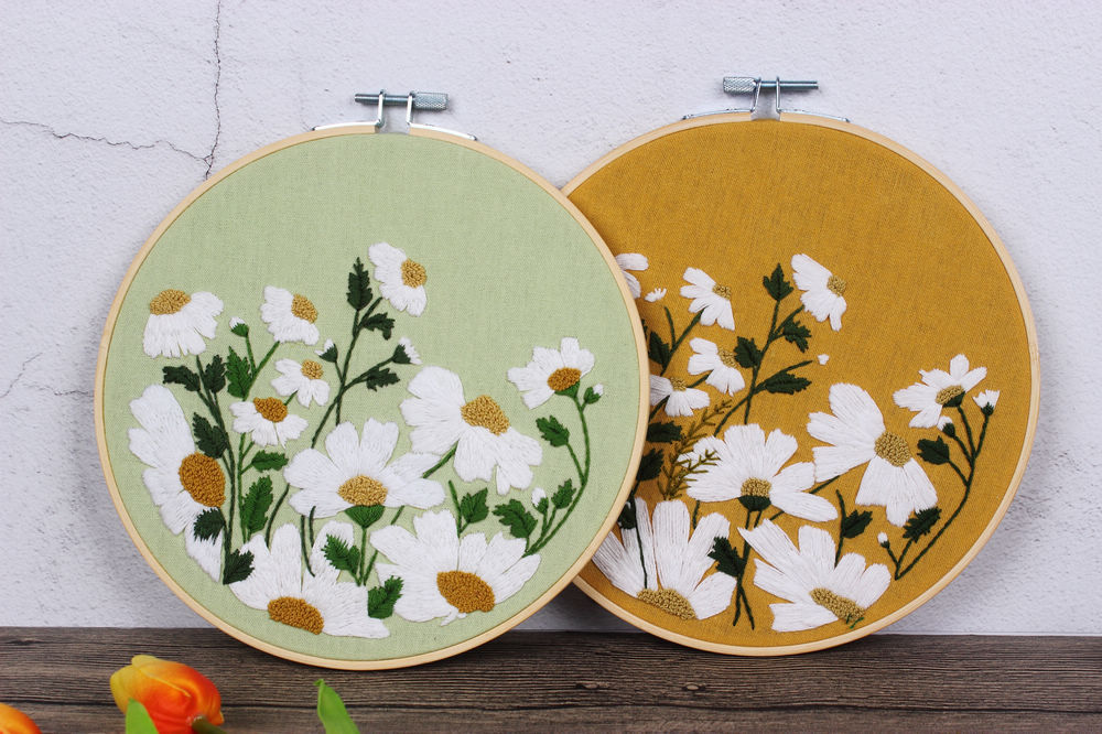 DIY bordado hecho a mano material paquete amistad flor tela Europea flor y hierba material paquete kit ventas directas de la fábrica