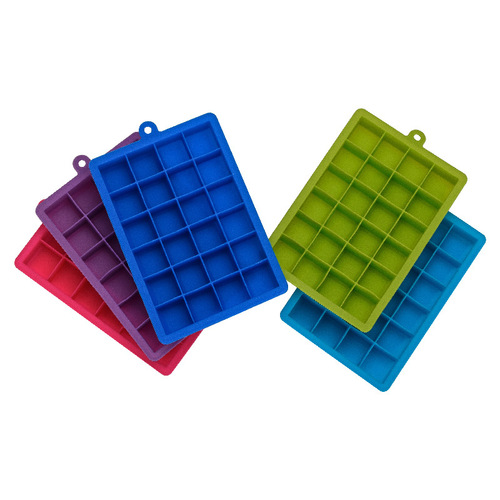 Food grade 24-hole silicone ice tray with lid, square ice box, food puree, cheese, jelly mold