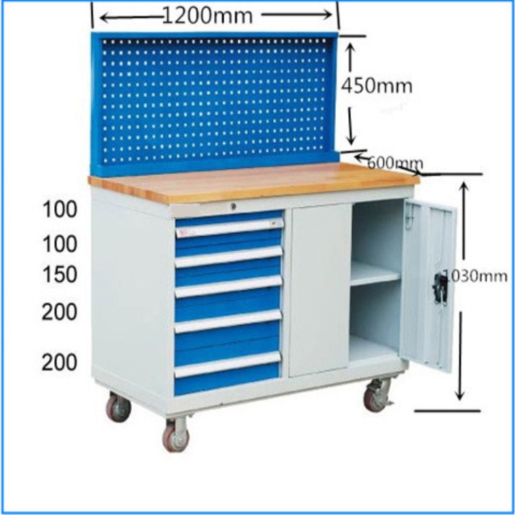 麦冈MG-Z015M带挂板5抽加厚多功能工具汽保汽修组合工具车