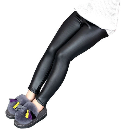 Girls 'leather pants Spring and autumn girls' leggings plus velvet leather pants girls 'thin leather pants children's tight pants wholesale