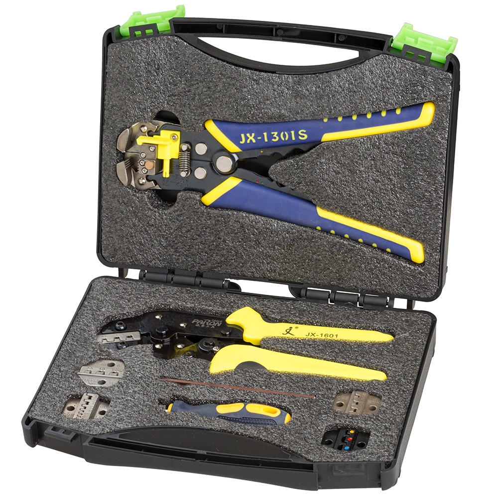 Caja de herramientas de tapa dura 5-en-1 multi-Puerto morir multi-especificación trinquete de ahorro de mano de obra terminales alicates de prensado con Pelacables automático