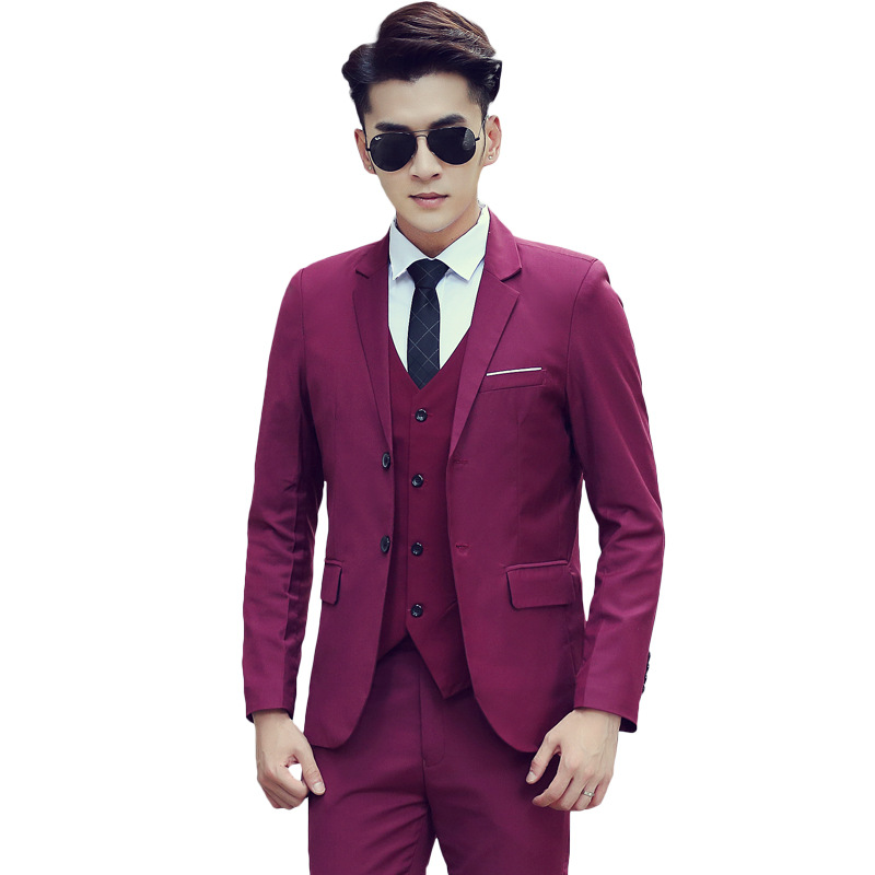 Traje de hombre de primavera y otoño para hombre traje de hombre de estilo coreano slim fit traje de hombre traje de tres piezas vestido de novia mejor hombre