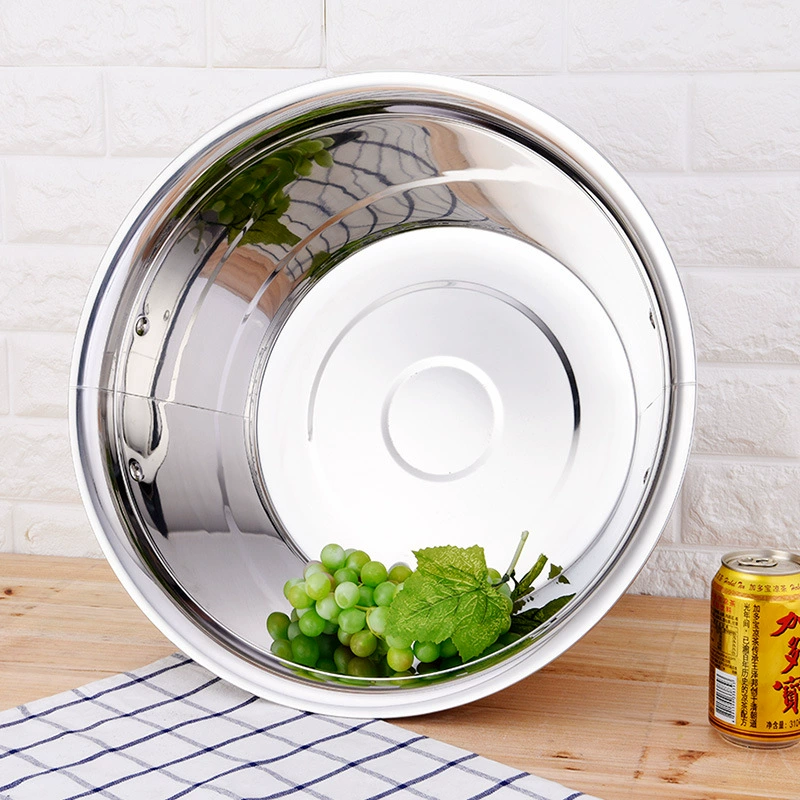Stainless steel rice washing tub, disinfection and filtration brine bucket, vegetable washing basin, non-magnetic crayfish bucket, draining colander