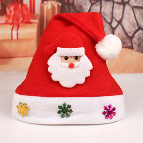 Christmas Hat Gift Sequins Children's Christmas Hat LED Light Luminous Antler Decoration Felt Snowman Old Man Hat