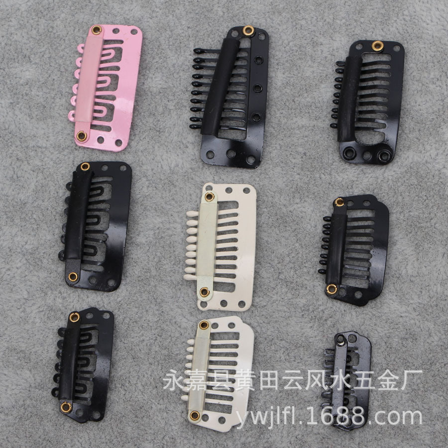 2,8-3,4 CM peluca clip en forma de U extensión del pelo gota de agua BB clip de pelo fetal 8 dientes pelo real accesorios de fijación peine de peluquería