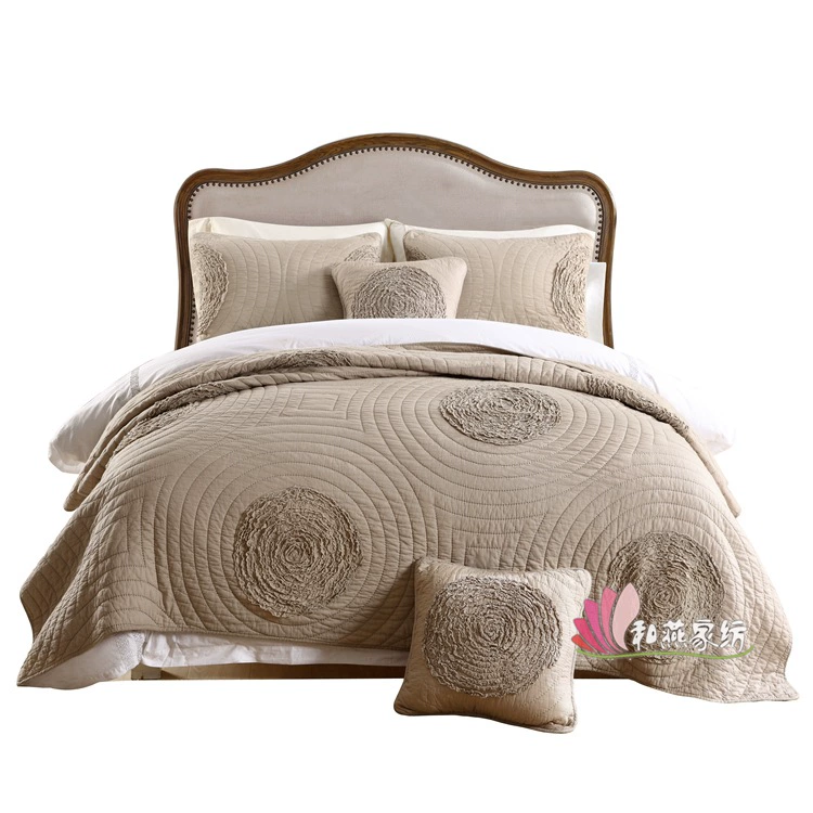 Quilted set handmade, bedding, 3-piece set, American style