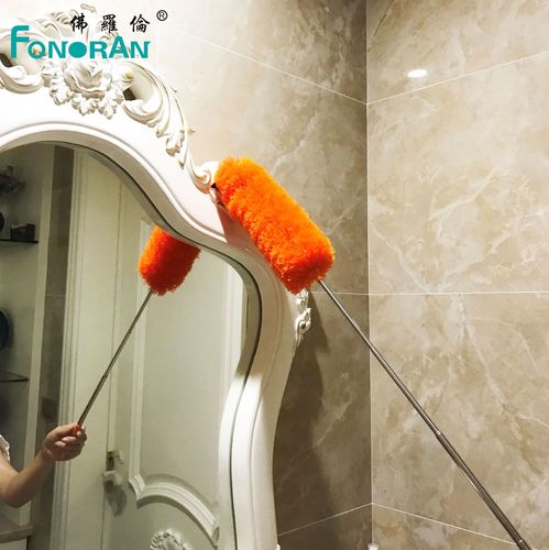 Manufacturer wholesale electrostatic dust removal brush stainless steel telescopic fiber brush head home dust removal magic feather duster dust removal