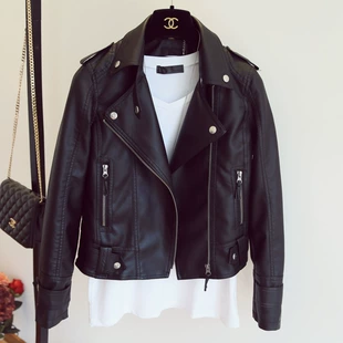 Short autumn polyurethane capacious jacket for students, plus size, slim fit
