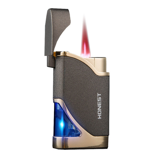 Baicheng inflatable ultra-thin windproof lighter with light mini personalized creative boutique red fire igniter wholesale