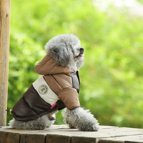 Tian pet dog down cotton vest Teddy Pomeranian warm wind vest two-leg clothes cat winter cotton coat