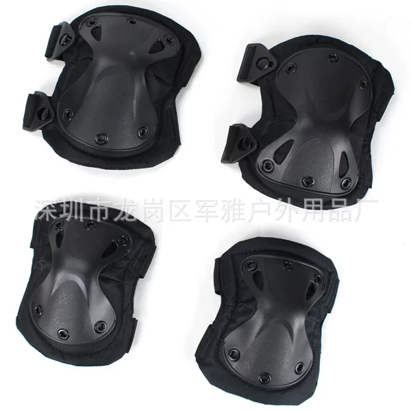 Military fans tactical knee pads elbow pads suit four-piece Men's Outdoor Sports riding motorcycle camouflage knee pads