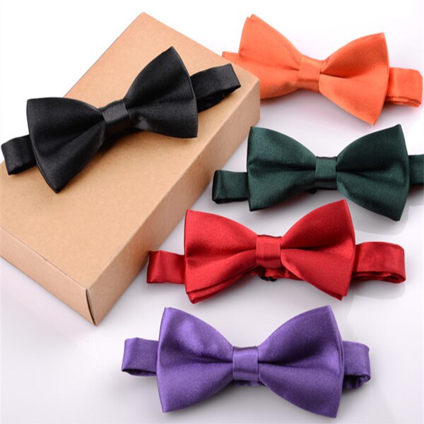Children's solid color glossy bow tie with bow for early age