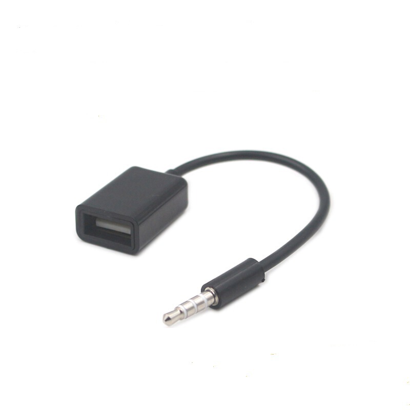 Car mp3 adapter USB female to 3. 5MM U disk connection 12V car CD player aux car audio cable