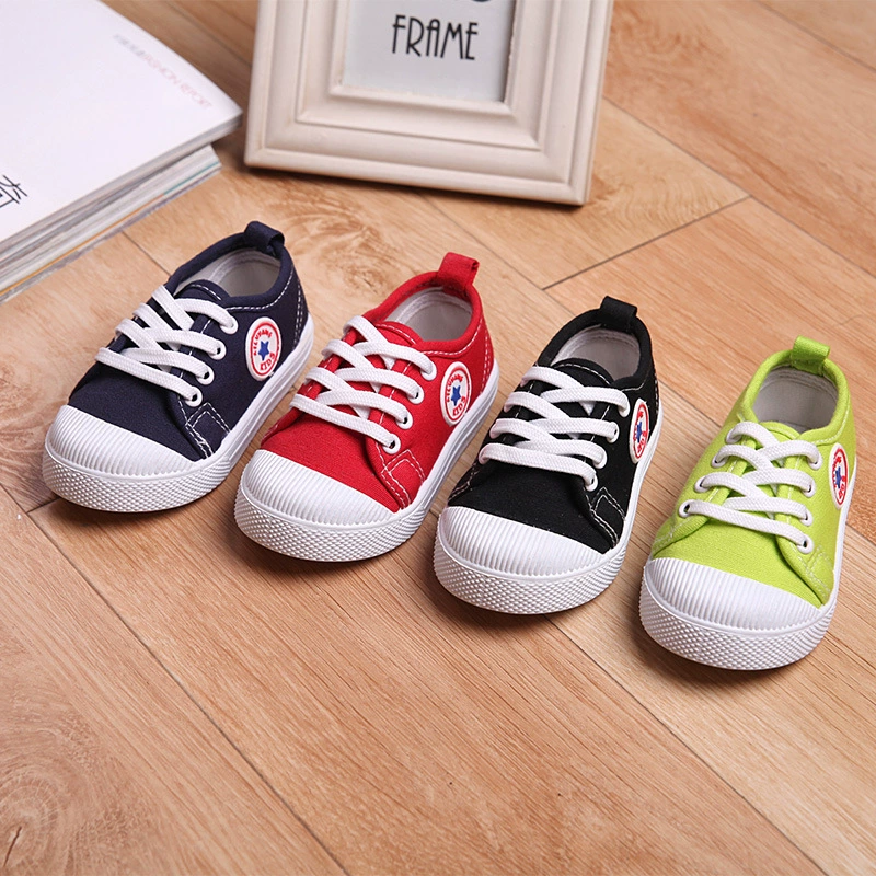 [Распродажа потери] Весенне-осенняя корейская детская обувь Парусиновая обувь для мальчиков и девочек на шнуровке Детская обувь для малышей От 1 до 4 лет