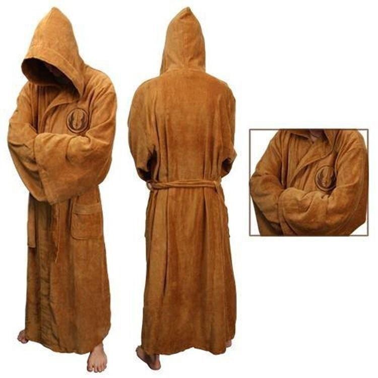 Autumn Men's Long Bathrobe Star Wars Jedi Cloak Pajamas Sleepwear Loungewear Flannel Planet 8
