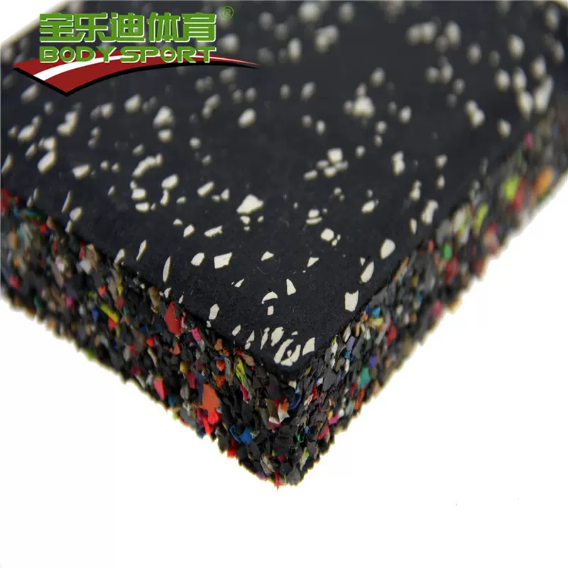 厂家直销 健身房橡胶复合地板防滑耐清洗 质保8年满天星运动地板