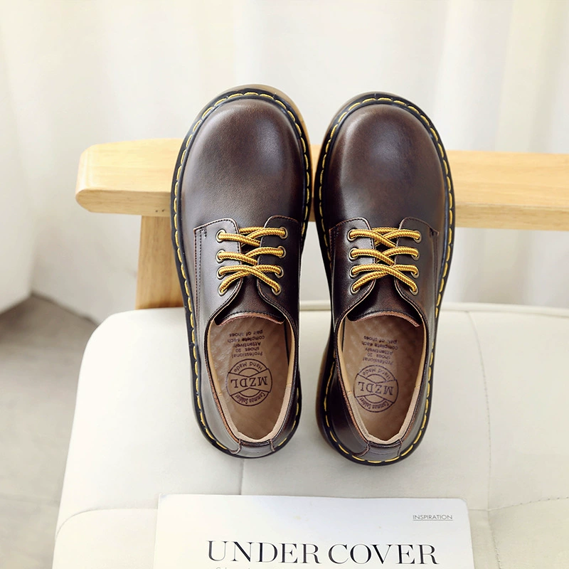 Красивые маленькие кожаные туфли Foot Power. Женская обувь 2023. Женская обувь JK в британском ретро-японском стиле. Туфли в студенческом стиле с круглым носком. Повседневная обувь.