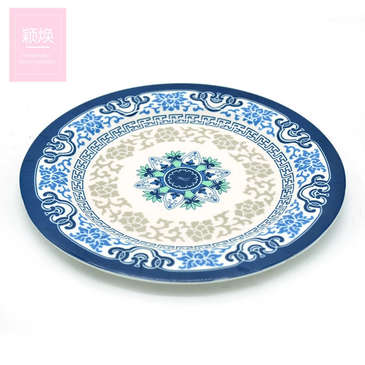 Имитированная porcelain тарелка с плотной крышкой рисовая тарелка жареный рис диск бытовой круглый завтрак диск