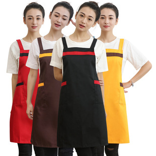 Summer Korean fashion cotton apron customized printed logo restaurant kitchen restaurant nail art supermarket women's work clothes waist