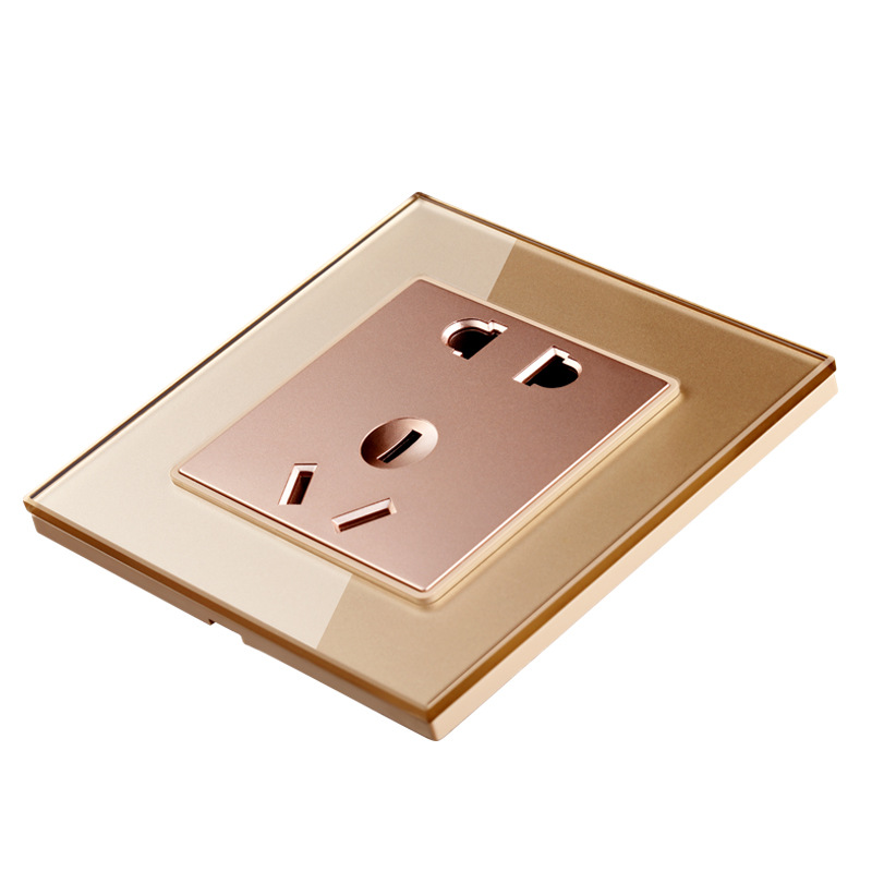诺世奇厂家批发五孔插座 家用一开开关玻璃面板墙壁86型暗装批发