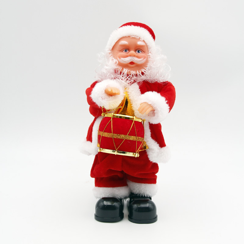 Home & Garden Christmas decorations electric Santa Claus 30CM high five mixed electric dolls children's gifts_voghion.com