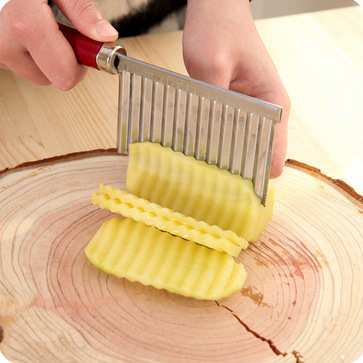 Multi-Función de cortador de verduras ondulado cortador de patata de acero inoxidable cortador de tira de patatas fritas cuchillo