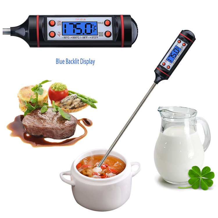 跨境温度计厨房探针不锈钢食品专用温度计咖啡牛奶烧烤温度计家用