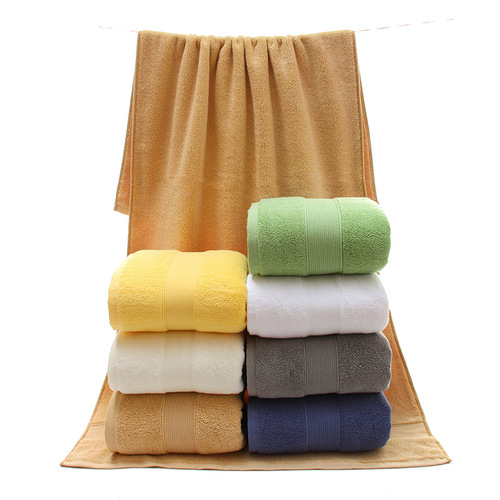 Pure cotton bath towel 100% cotton wholesale 500g thick absorbent large bath towel hotel out of stock foreign trade bath towel custom logo