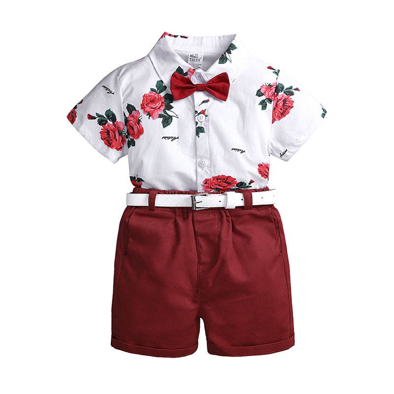 Boys' Short-Sleeved Suit, Summer Boys' Casual Suit, Small and Medium-Sized Children's Shirt Two-Piece Set, One-Piece Dropshipping Boys' Short-Sleeved Suit, Summer Boys' Casual Suit, Small and Medium-Sized Children's Shirt Two-Piece Set, One-Piece Dropshipping