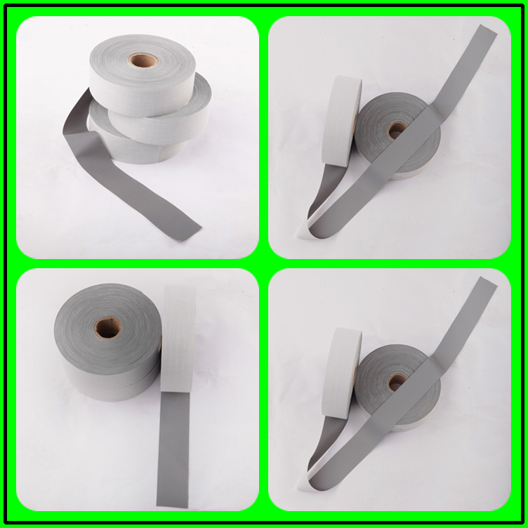 运动服反光布银灰色TC反光条2CM高亮反光带反光警示条反光面料