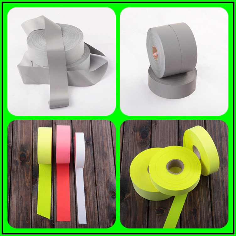 彩色化纤反光布箱包反光条高亮反光警示带学生书包包边条超高亮