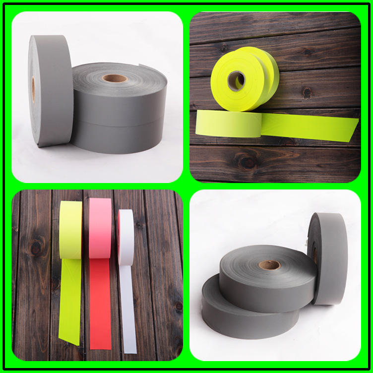 工艺品玩具用银灰色化纤反光布亮银TC反光面料高亮反光条反光带