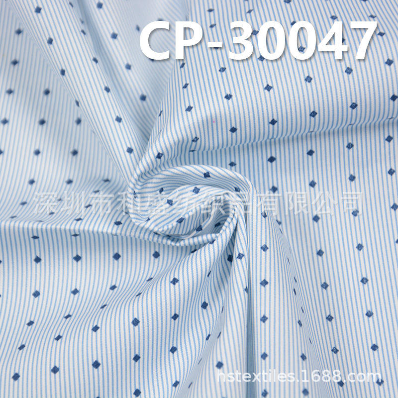 工厂现货 小方格条纹印花布 CP-30047  棉 印花 57/58" 110g/m2